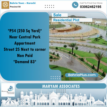 Residential Plot for Sale in Precinct 54 -  Bahria Town, Karachi - (BP-192501)