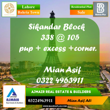 Residential Plot for Sale in Bahria Town, Lahore - (BP-192533)