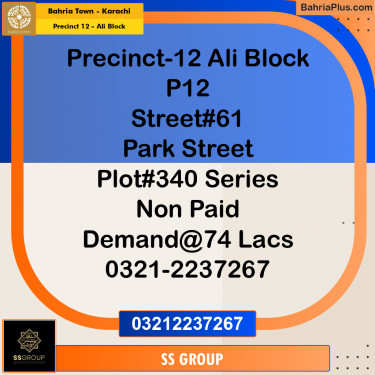 125 Sq. Yards Residential Plot for Sale in Precinct 12 - Ali Block -  Bahria Town, Karachi - (BP-192534)