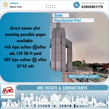 Residential Plot for Sale in Bahria Town, Lahore - (BP-192615)