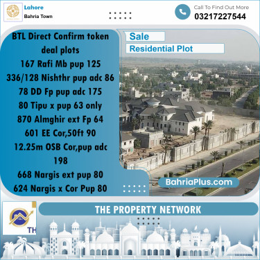 Residential Plot for Sale in Bahria Town, Lahore - (BP-192679)