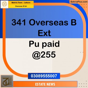 Residential Plot for Sale in Overseas B Ext -  Bahria Town, Lahore - (BP-192687)