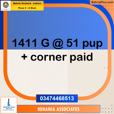 Residential Plot for Sale in Phase 2 - G Block -  Bahria Orchard, Lahore - (BP-192722)