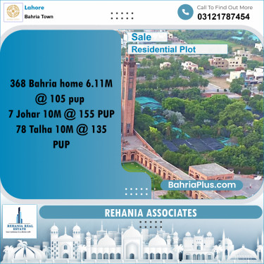 Residential Plot for Sale in Bahria Town, Lahore - (BP-192773)