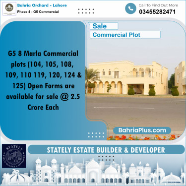 Commercial Plot for Sale in Phase 4 - G5 Commercial -  Bahria Orchard, Lahore - (BP-192797)