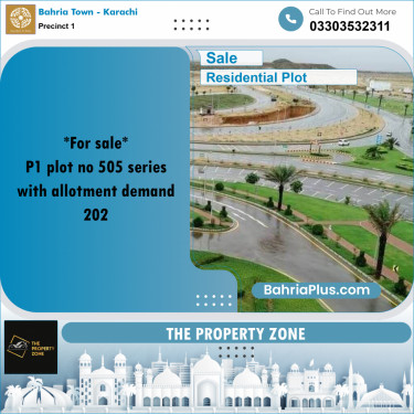 250 Sq. Yards Residential Plot for Sale in Precinct 1 -  Bahria Town, Karachi - (BP-192869)