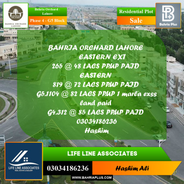 Residential Plot for Sale in Phase 4 - G5 Block -  Bahria Orchard, Lahore - (BP-192883)
