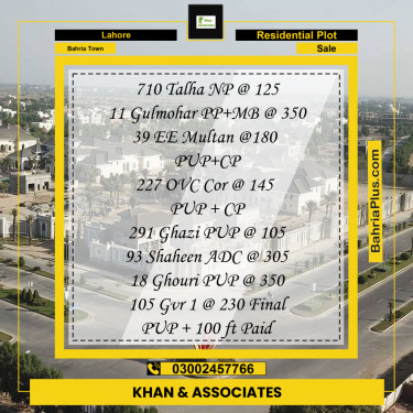 Residential Plot for Sale in Bahria Town, Lahore - (BP-192904)