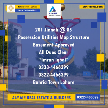 Residential Plot for Sale in Sector E - Jinnah Block -  Bahria Town, Lahore - (BP-193002)