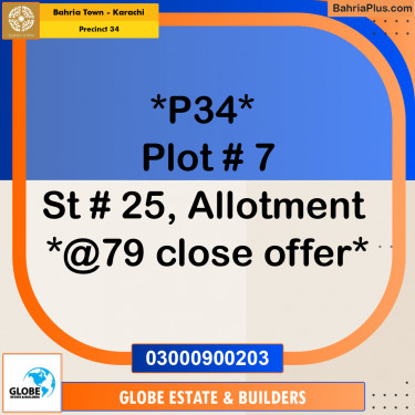 250 Sq. Yards Residential Plot for Sale in Precinct 34 -  Bahria Town, Karachi - (BP-193006)