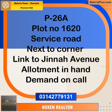 125 Sq. Yards Residential Plot for Sale in Precinct 26A -  Bahria Town, Karachi - (BP-193048)