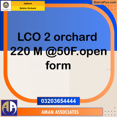 Residential Plot for Sale in Bahria Orchard, Lahore - (BP-193065)