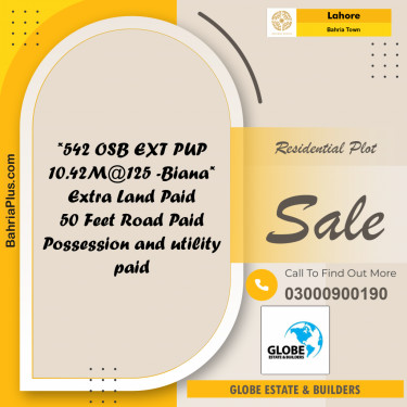 Residential Plot for Sale in Bahria Town, Lahore - (BP-193081)