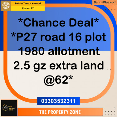Residential Plot for Sale in Precinct 27 -  Bahria Town, Karachi - (BP-193106)