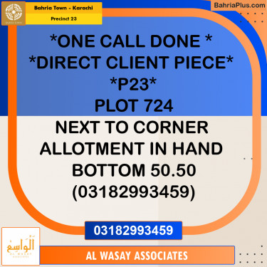 125 Sq. Yards Residential Plot for Sale in Precinct 23 -  Bahria Town, Karachi - (BP-193186)