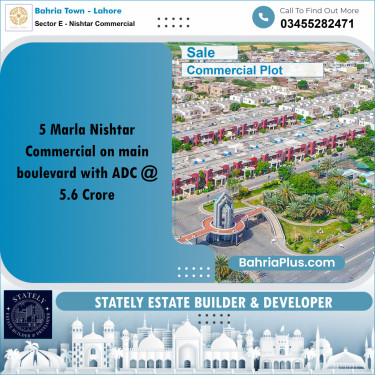 Commercial Plot for Sale in Sector E - Nishtar Commercial -  Bahria Town, Lahore - (BP-193210)