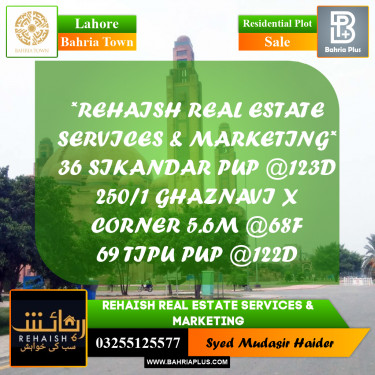 Residential Plot for Sale in Bahria Town, Lahore - (BP-193229)