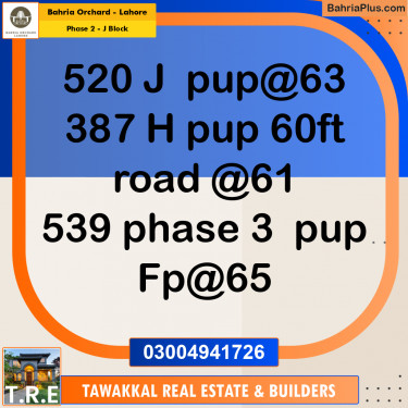 Residential Plot for Sale in Phase 2 - J Block -  Bahria Orchard, Lahore - (BP-193241)