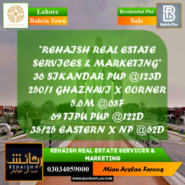 Residential Plot for Sale in Bahria Town, Lahore - (BP-193267)