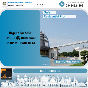 Residential Plot for Sale in Phase 4 - G5 Block -  Bahria Orchard, Lahore - (BP-193278)