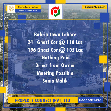 Residential Plot for Sale in Sector F - Ghazi Block -  Bahria Town, Lahore - (BP-193368)