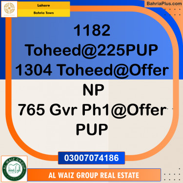 Residential Plot for Sale in Bahria Town, Lahore - (BP-193489)