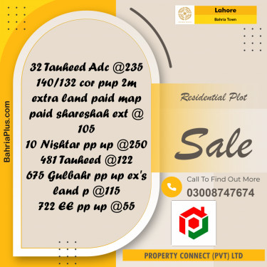 Residential Plot for Sale in Bahria Town, Lahore - (BP-193503)