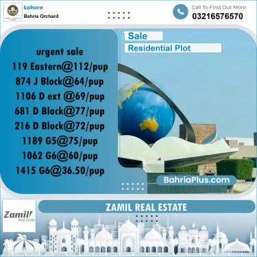 Residential Plot for Sale in Bahria Orchard, Lahore - (BP-193530)