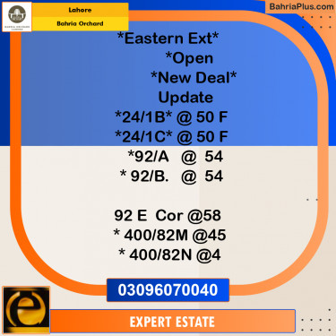 Residential Plot for Sale in Bahria Orchard, Lahore - (BP-193533)
