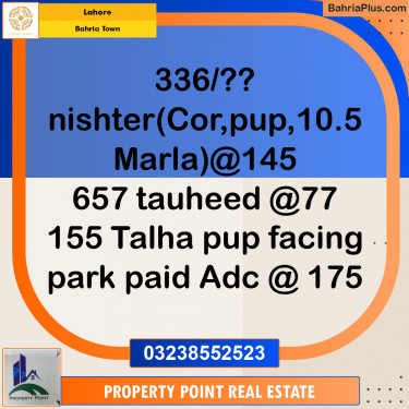 Residential Plot for Sale in Bahria Town, Lahore - (BP-193552)