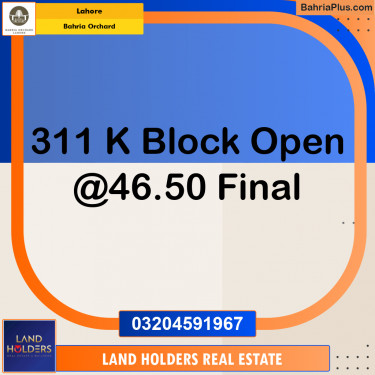 Residential Plot for Sale in Bahria Orchard, Lahore - (BP-193578)