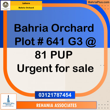 Residential Plot for Sale in Bahria Orchard, Lahore - (BP-193663)