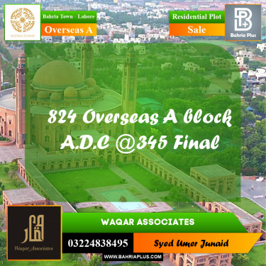 Residential Plot for Sale in Overseas A -  Bahria Town, Lahore - (BP-193675)