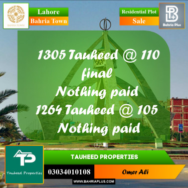 Residential Plot for Sale in Bahria Town, Lahore - (BP-193700)