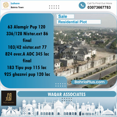 Residential Plot for Sale in Bahria Town, Lahore - (BP-193740)