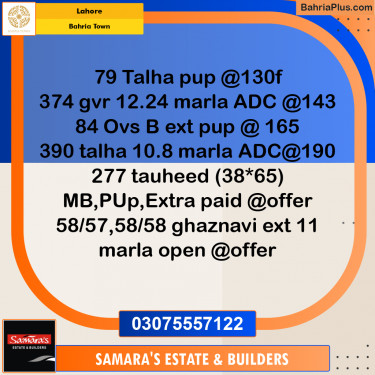 Residential Plot for Sale in Bahria Town, Lahore - (BP-193750)