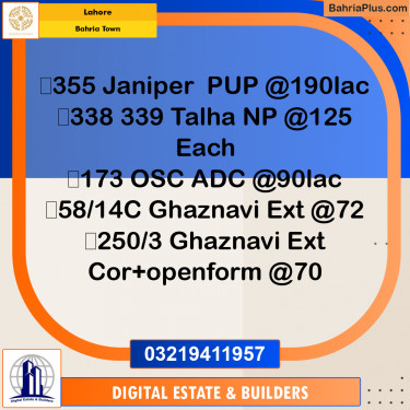 Residential Plot for Sale in Bahria Town, Lahore - (BP-193797)