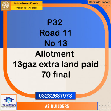 125 Sq. Yards Residential Plot for Sale in Precinct 12 - Ali Block -  Bahria Town, Karachi - (BP-193805)