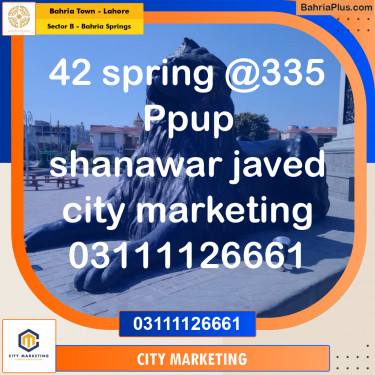 Residential Plot for Sale in Sector B - Bahria Springs -  Bahria Town, Lahore - (BP-193855)