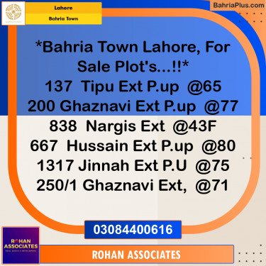 Residential Plot for Sale in Bahria Town, Lahore - (BP-193895)