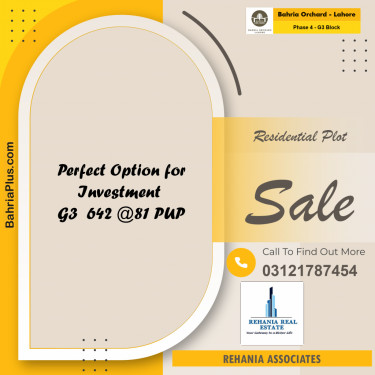 Residential Plot for Sale in Phase 4 - G3 Block -  Bahria Orchard, Lahore - (BP-193979)
