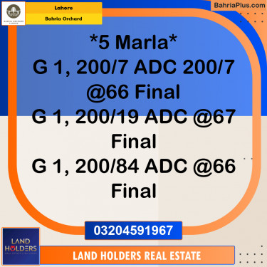 Residential Plot for Sale in Bahria Orchard, Lahore - (BP-193993)