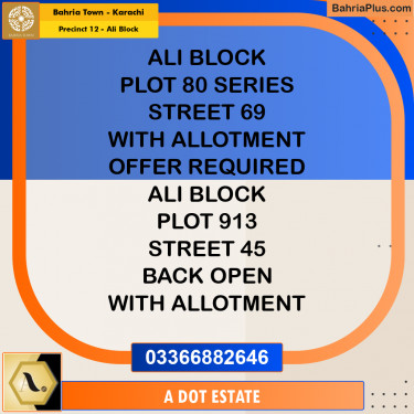 125 Sq. Yards Residential Plot for Sale in Precinct 12 - Ali Block -  Bahria Town, Karachi - (BP-194042)