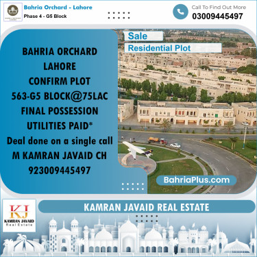 Residential Plot for Sale in Phase 4 - G5 Block -  Bahria Orchard, Lahore - (BP-194192)