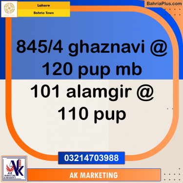 Residential Plot for Sale in Bahria Town, Lahore - (BP-194207)