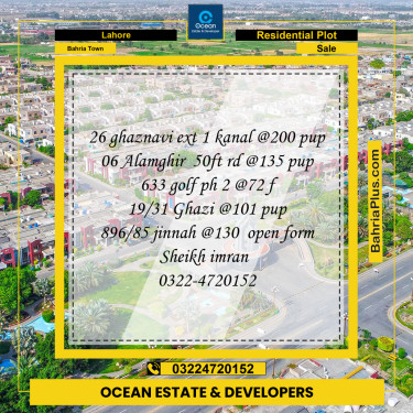 Residential Plot for Sale in Bahria Town, Lahore - (BP-194224)
