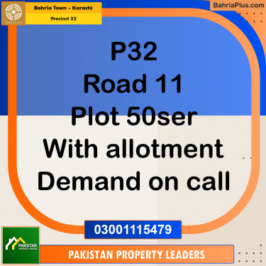 250 Sq. Yards Residential Plot for Sale in Precinct 32 -  Bahria Town, Karachi - (BP-194251)