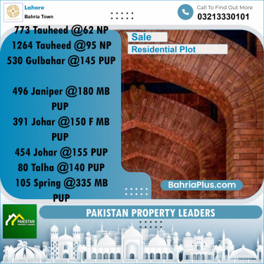 Residential Plot for Sale in Bahria Town, Lahore - (BP-194274)