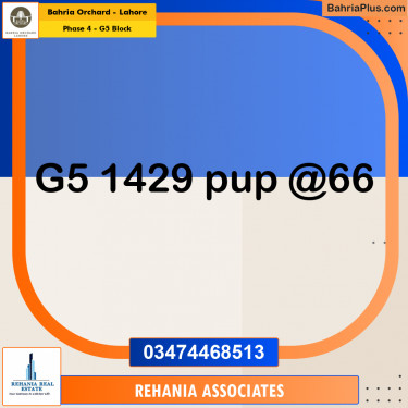 Residential Plot for Sale in Phase 4 - G5 Block -  Bahria Orchard, Lahore - (BP-194299)