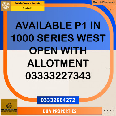 250 Sq. Yards Residential Plot for Sale in Precinct 1 -  Bahria Town, Karachi - (BP-194417)